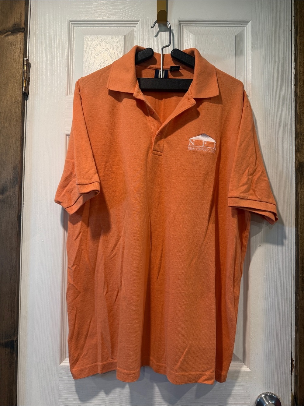 Embroidered Orange Polo Shirt with Chest Logo